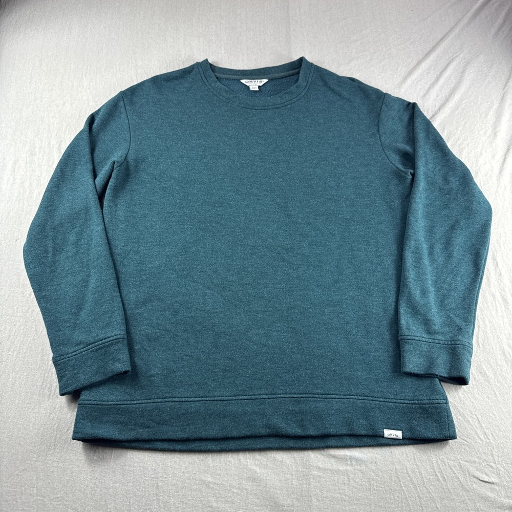 Orvis Sweatshirt Womens S Green Long Sleeve Crewneck Sweater Pullover Preppy Top